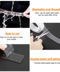 Non Slip Furniture Pads For Hardwood Floors Or Rugs, Heavy Duty Grip Leg Protectors, Clear Silicone Gel Pads, 16.5 Ft Length, Easy Cut