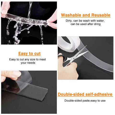 Non Slip Furniture Pads For Hardwood Floors Or Rugs, Heavy Duty Grip Leg Protectors, Clear Silicone Gel Pads, 16.5 Ft Length, Easy Cut