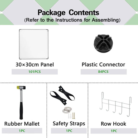 Package contents for Modular Cube Storage Organizer 30 Cube Shelving Unit DIY Plastic Bookshelf Closet Cabinet.