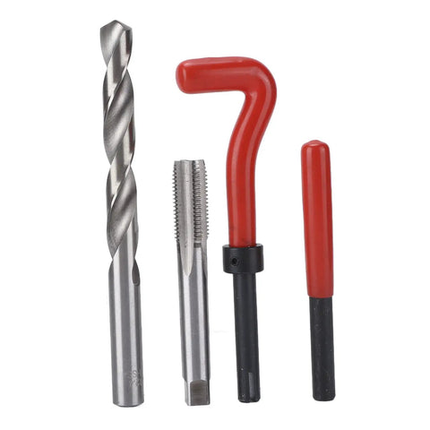 15 Piece Thread Repair Kit With Stainless Steel Inserts M12x1.5x16.3mm In A Handy Storage Case 3 Length Options For Restoring Damaged Internal Threads On Auto Motorcycle And Machinery drill tap and insert tools