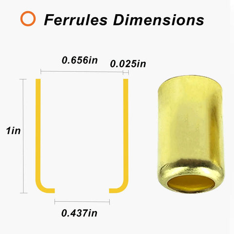 Diagram of Brass Hose Ferrule Fittings 0.560 Inch ID By 1 Inch Long with dimensions for air torch and acetylene hoses repair.