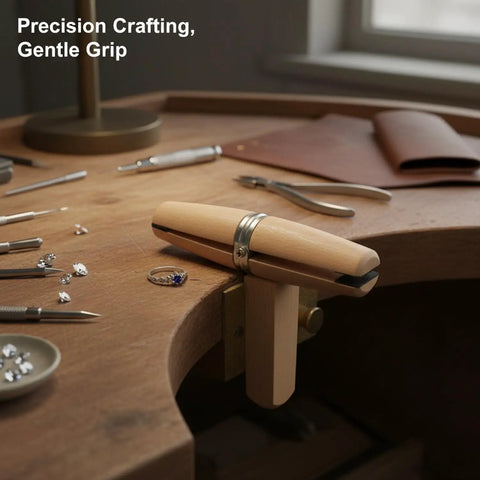 Adjustable Wooden Jewelry Holding Clip Clamp For Ring Shanks And Small Components 5.7 Inch Workbench Vice on jewelry bench