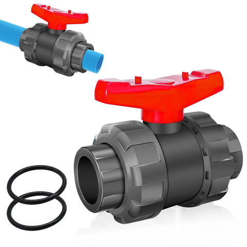 1 Inch UPVC Ball Valve True Union Full Flow PVC SCH 80 Shut Off For Irrigation Pool And Venting Systems Double Union With EPDM O Rings