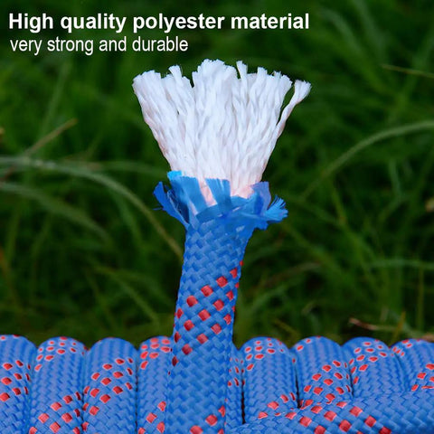 Heavy Duty Static Utility Rope 10mm x 65 Feet Polyester Tow Line Tough As Nails For Rigging Tree Work Hunting Gym Fitness Beast Mode Pulling Strap Solid Blue