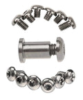 Rock Solid Titanium Torx Replacement Screw Kit Includes One Pivot Nut Plus Two T10 Bolts Eighteen Compact T6 Body Screws And Four Extended T6 Clip Fasteners, showing assorted titanium screws.