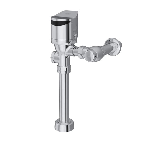 Exposed Sensor Flush Valve For Toilet EZ Gear Driven 1.6 GPF Diaphragm Valve Water Closet Flush System AquaSense Series IP65 Protected Electronics Clog Resistant Built To Last Over 500000 Cycles No Fuss Low Maintenance, chrome wall mount