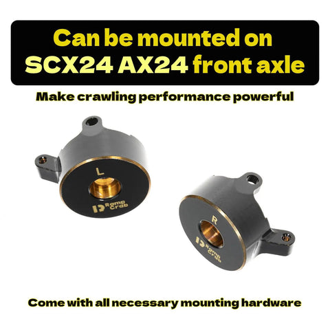 Brass Steering Knuckles RC Counterweights For 1/24 Crawler Axial SCX24 AX24 Upgrades Black Coating 28g Total Boost