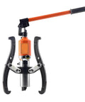 Heavy Duty Thirty Ton Hydraulic Pump Bearing Puller Tool Kit For Pro Mechanics Doing Sick Gear And Pulley Removal Work Using Reinforced Steel Claws And Strong Seals To Stop Leaks Ensure Smooth Moves When Doing Repair Work In The Shop Today, orange steel claw puller