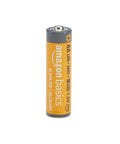 Amazon Basics AA alkaline battery with orange label and visible branding