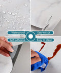 Off White Marble Peel And Stick Vinyl Floor Tiles 12x12 Waterproof Self Adhesive 24 Pack features demonstration