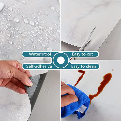 Off White Marble Peel And Stick Vinyl Floor Tiles 12x12 Waterproof Self Adhesive 24 Pack features demonstration