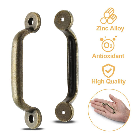 10 Pieces Zinc Alloy Vintage Pull Handles Set With Mounting Screws Small Antique Cupboard Drawer Pulls Product Display Image