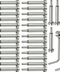 One Eighth Inch Invisible Cable Railing Hardware Kit With Stainless Steel T316 Marine Grade Turnbuckles Pack Of 30 For Wood And Metal Post Railing Systems displayed with hex key and mounting aid.