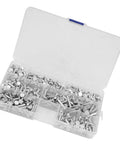 Rivet Hammer And Aluminum Flat Rivets Kit, 350 Piece Assortment in plastic storage box, rustproof aluminum fasteners for projects