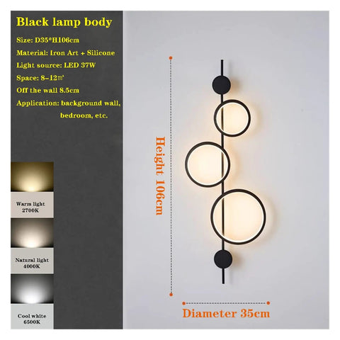 Top Shelf Modern Wall Sconce With Straight Fire Led Glow And Hella Sturdy Iron Frame Perfect For Bedroom Bedside Or Tv Backdrop Ambiance Easy Surface Mount And Super Durable Daily Lighting, 106cm height, black iron and silicone.