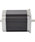 Beefy Torque Dual Shaft Nema 23 Stepper Motor 2.83Nm 400Oz In 4A 8 Wire 6.35mm CNC Mill Lathe Side View