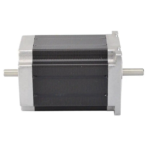 Beefy Torque Dual Shaft Nema 23 Stepper Motor 2.83Nm 400Oz In 4A 8 Wire 6.35mm CNC Mill Lathe Side View