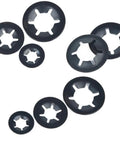 All In One Lock Washers Set 780 520 Pcs M3 M4 M5 M6 M8 M10 M12 Push On Internal Teeth Grip Hardened Steel Fasteners displayed