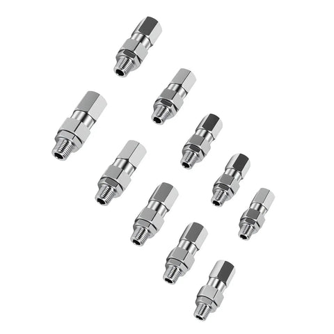 Killer Deal 10 Pack Hydraulic Hose Fittings Quarter Inch NPTF Male Crimp Connectors For Quarter Inch ID Hose Lines Leak Proof Seal Works Flawless On Truck Car Equipment High Quality Steel Easy Install Fix Any Job, 1/4 in steel fittings