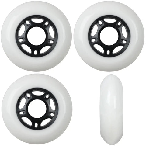 Outdoor Inline Skate Wheels 89a Durometer 4 Pack With 608 Bearing Hub Choose Size Color And Bearings White 76mm Built Tough