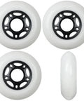 Outdoor Inline Skate Wheels 89A Durometer 72mm White Four Pack No Bearings for rough pavement and urban cruising