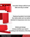 Engineering plastic red Adjustable Ball Valve Lockout Device For Half Inch To Two And A Half Inch Pipes with added pad design
