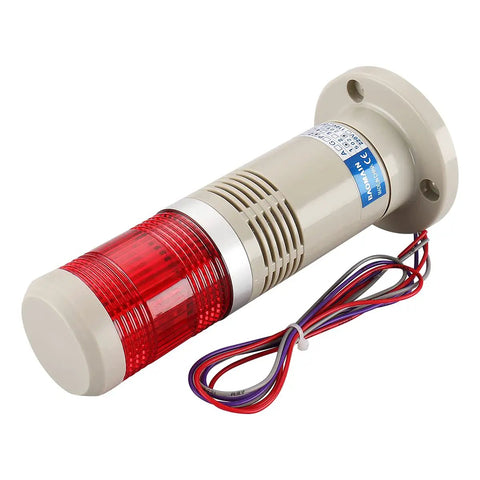 12V DC Industrial Heavy Duty Signal Tower Light With Buzzer For Machinery And Factory Use Red LED Beacon High Visibility Warning