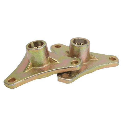 Heavy Duty Steel Alloy Rear Axle Hub Featuring Rock Solid 17T Spline Drive And Three Stud Setup For Off Road Quad Bike and Go Kart Builds with golden coating.