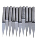 Pack of ten Heavy Duty 1/8 Inch Shank Ten Degree Carbide Cnc Router Bits With Zero Point One Millimeter Precision Tips.