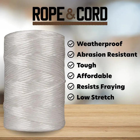 Heavy Duty Polypropylene Twine Rope For Outdoor Use Gardening Landscaping And Shipping 1000 Ft White Tube 135 Lb Tensile Strength