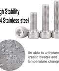 660 Piece Nuts And Bolts Set For M3 M4 M5 Stainless Steel Hardware Assortment Kit with water resistance displayed