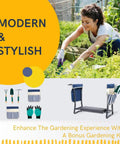 Foldable Garden Kneeler And Seat With Two Bonus Tool Pouches, Lightweight Sturdy Garden Stool With Soft EVA Foam Pad display.
