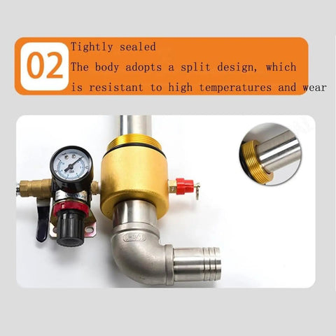 Jcwwolk Drum Air Operated Oil Transfer Pump Stainless Steel Pneumatic Chemical Pump 130 L Min Large Flow With Digital Pressure Gauge And Safety Valve For Diesel Engine Hydraulic Fluids