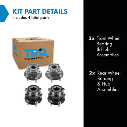 2 Front And 2 Rear Wheel Bearing And Hub Assemblies Set For 2009 To 2013 Forester 2012 To 2013 Impreza 2010 To 2014 Legacy And Outback