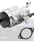Front view of 904-810 gear-driven mechanical vacuum pump; aluminum body with mounting lugs and gasket