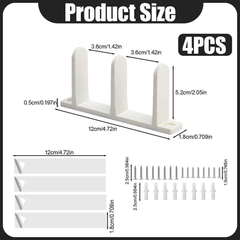 Sliding Closet Door Floor Guide Set White Bottom Track Guides For Stable Door Sliders dimensions and components shown