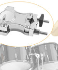 Heavy-Duty L-Rod Cowbell Mount For Drum Set, Zinc Alloy Cymbal Clamp With 360 Degree Adjustability, Rust-Resistant Durable Hardware For Studio, Stage And Practice on drum kit