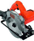 Heavy Duty 1250 Watt Circular Saw Featuring Integrated Laser Guide And Quick Depth Adjustment 190 Millimeter Blade side view revealing motor and blade.