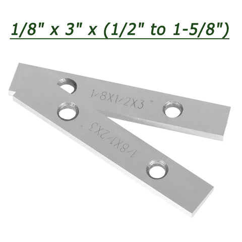 Heavy Duty Machinist Parallel Block Set, Ten Pairs Of Precision Parallels, One Eighth Inch Thick By Three Inches Long, Alloy Steel With 0.0002 Inch Tolerance, Works From Half Inch To One And Five Eighths Inch For Tight, Accurate Setups