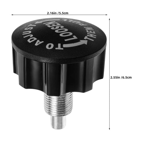 Upgrade Your Ride With These Killer Pull Pin Spring Knobs For Exercise Bikes And Cycling Machines featuring a black 2.16in ABS plastic knob.