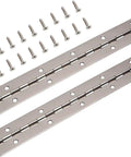 24 Inch Stainless Steel Continuous Hinge Two Pieces Heavy Duty Piano Hinges With Holes For Boats Cabinets Storage Boxes Doors And Windows Includes 48 Screws Surface Mount Ready Long Blade Polished Silver 60cm