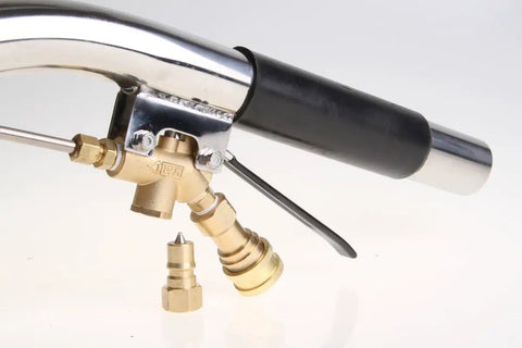Brass valve and stainless steel handle of Stainless Steel Carpet Cleaning Wand for Stairs and SUV Upholstery, Dual Jet Stair Tool