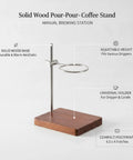 Level Up Your Morning Coffee Game With This Rock Solid Wooden Pour Over Stand Open Frame Build securely holds filter dripper and glass carafe.