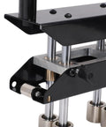 DripProof Sheet Metal Bending Machine With V Groove Roller System For Secure Clamping And Fewer Errors, Ideal For Creating Eaves Drip Edges And Roof Panels, Lightweight And No Fuss To Use, Precisely Adjustable Bender close-up of black steel clamping rollers