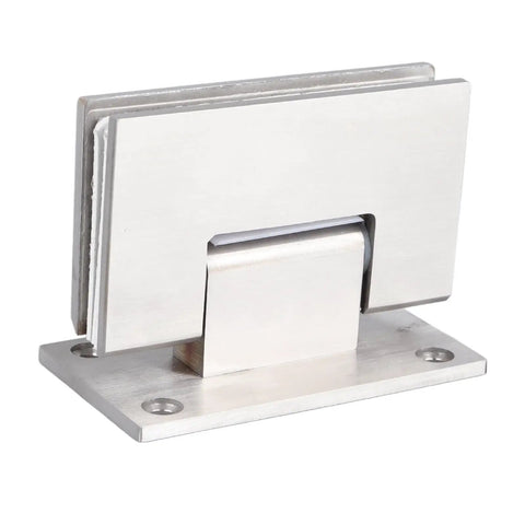 Stainless Steel Double Opening Shower Door Hinges 90-Degree Hardware brushed finish close-up