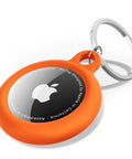 Neon Orange Silicone AirTag Keychain Case With Ring Waterproof AirTag Holder Durable Full Body Cover For Kids And Luggage Car Pet
