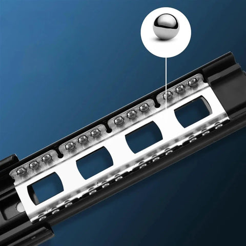 Close-up of Two Pack Drawer Slides 10 To 16 Inch, Smooth Glide Cabinet Runners, Full Extension Metal Drawer Guides With Quiet Operation