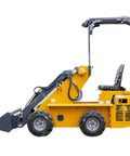 Compact tracked skid steer loader with heavy duty rubber tracks for all terrain work in construction demolition landscaping farm and snow removal