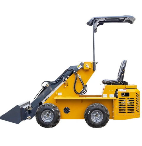 Compact tracked skid steer loader with heavy duty rubber tracks for all terrain work in construction demolition landscaping farm and snow removal