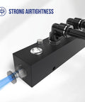 Built To Last Heavy Duty Aluminum Air Manifold One Quarter Inch NPT Inline Output For Air Compressor showing strong airtightness